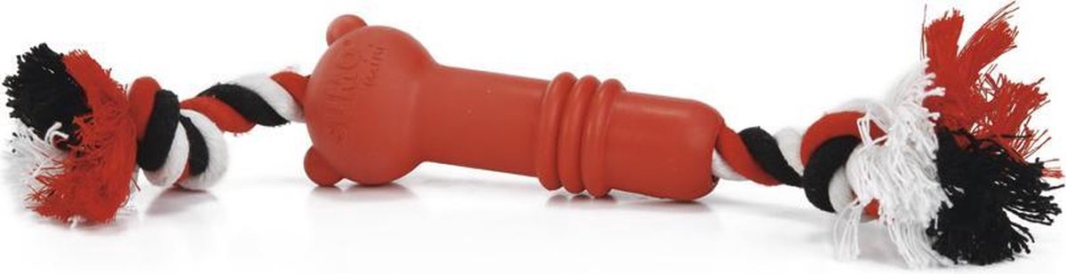 Beeztees sumo mini fit - giocattoli per cani - gomma - rosso - 4,5x4,5x11 cm