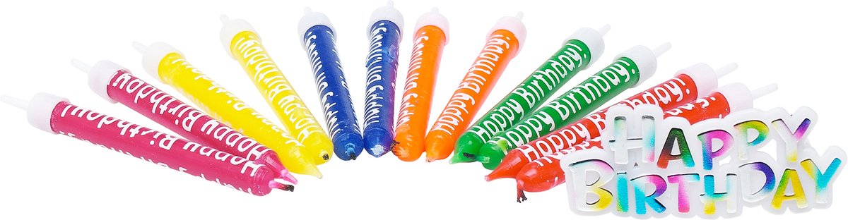Merkloos sans marque party casa verjaardagskaarsen set 13 stuks - happy birthday taartkaarsen - party candles met houders - feestkaarsen voor verjaardagstaart - verjaardag accessoires