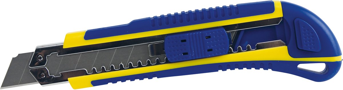 Kinzo afbreekmes 18 mm - stanleymes met 3 reservemessen - breekmes 18 mm met uitschuifbaar mes - universeel mes voor diverse snijklussen - cuttermes hobbymes veiligheidsmes