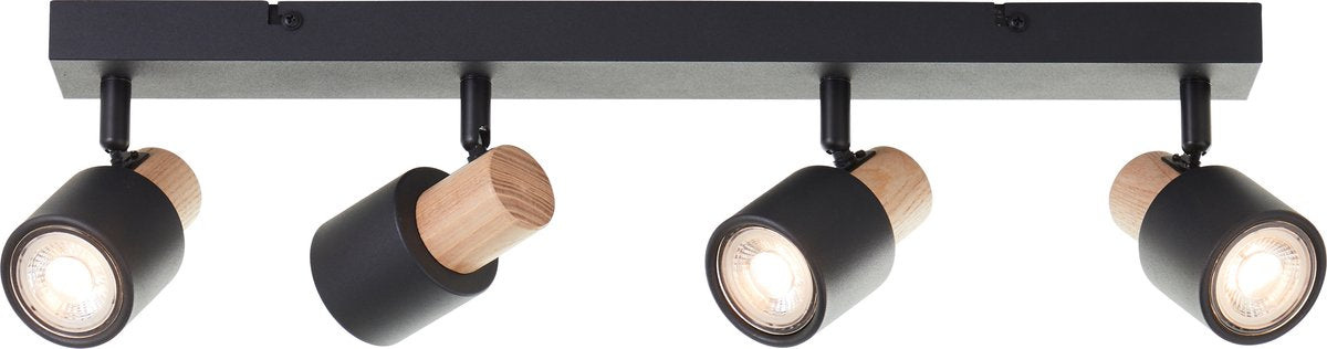 Brilliant pini - faretto da soffitto beam - gu10 max 4x10w - legno nero