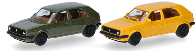 Herpa vw golf ii 4d., verde amarillo (mini kit 2 uds.)