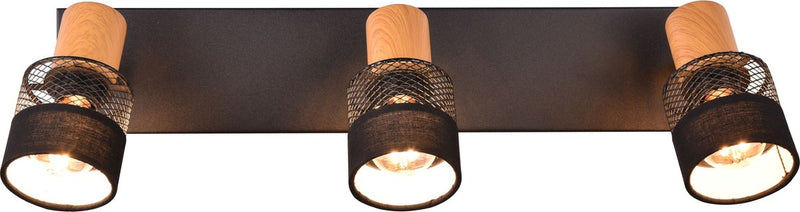 Trio nandini - spot - zwart mat - excl. 3x e14 10w
