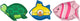 Animali subacquei Waimea - 3 pezzi - verde blu rosa