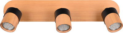 Trio aruni - spot - houtkleurig met zwart - excl. 3x gu10 4,5w