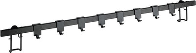 Barra da cucina Wenko Gala 60 cm in acciaio nero opaco con 8 ganci per appendere – scaffale da parete per utensili e utensili da cucina
