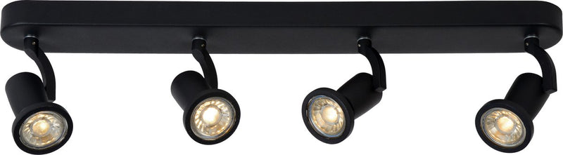 Lucide jaster-led - faretto da soffitto (plafoniera) - led - gu10 - 4x5w 2700k - nero