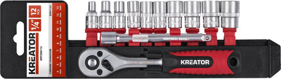 Set chiavi a bussola Kreator krt500112 - 12 pezzi -1 4 - chiave a cricchetto