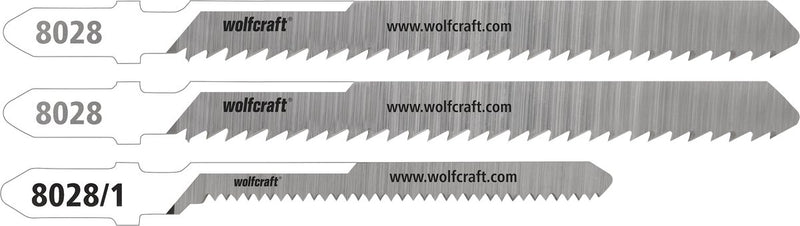 Wolfcraft - lame per seghetto alternativo per lamiera ondulata in policarbonato - 3 pezzi - taglio dritto e curvo fine - hcs e bim con attacco a T - speciale per lastre in policarbonato - 8028000