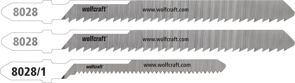 Wolfcraft - lame per seghetto alternativo per lamiera ondulata in policarbonato - 3 pezzi - taglio dritto e curvo fine - hcs e bim con attacco a T - speciale per lastre in policarbonato - 8028000