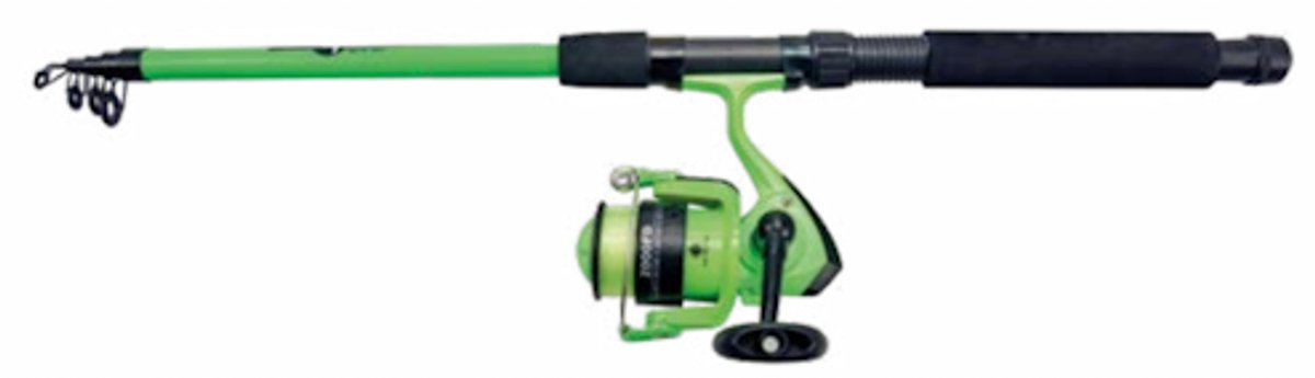 Albatros tele combo green 210 + 2000fd - canna telescopica con mulinello e nylon, set tuttofare per pescatori