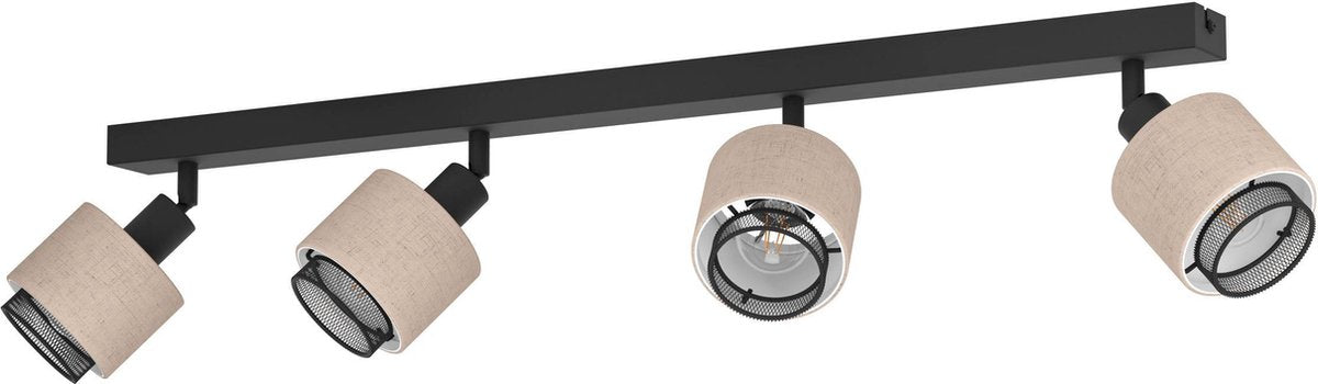Eglo rosley spot - e14 - 75 cm - zwart beige - textiel