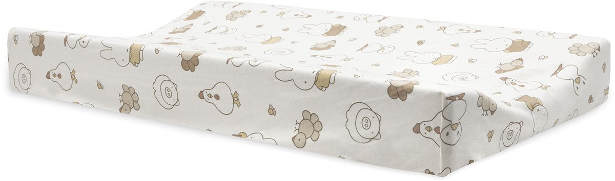 Jollein aankleedkussenhoes - 50x70 cm - cloudy rib - miffy family farm