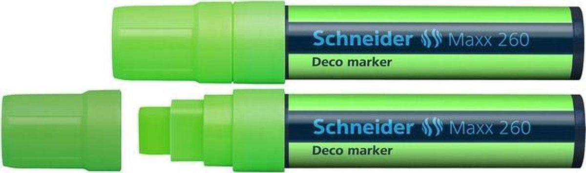 Schneider schrijfwaren schneider krijtmarker - maxx 260 - fluorgroen - 2 stuks - krijtstift - s-126011-2
