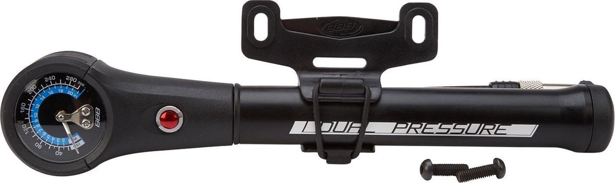 Mini pompa da bicicletta Bbb Cycling a doppia pressione con manometro - pompa per mountain bike - pompa per forcella anteriore e ammortizzatore - 21 bar - nera - bmp-39