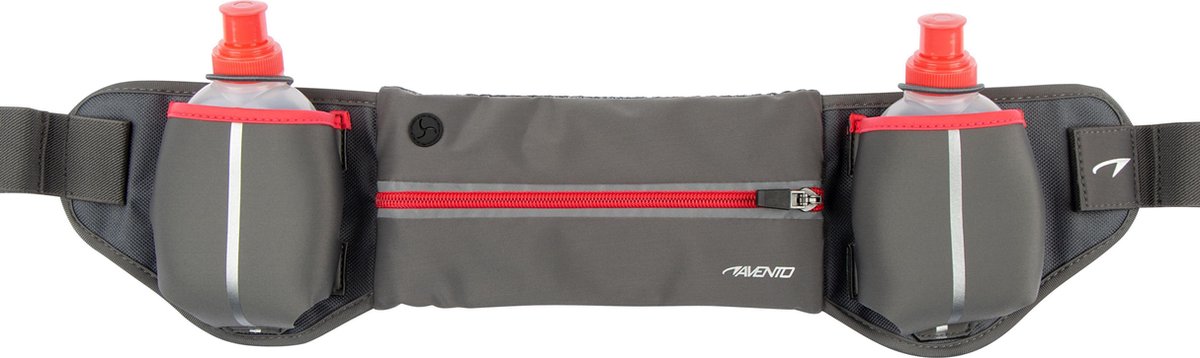Avento cinturón para correr con 2 biberones - addy - gris fluor rosa