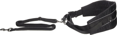 Arnés de perro flamenco de flamenco con cinturón elástico canicross negro