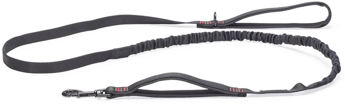 Beeztees parinca premium correa elástica para caminar - correa para perros - nailon - negro - 180 cm x 20 mm