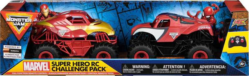 Monster Jam RC Marvel - Iron Man e Amazing Spider-Man - 2 camion Monster Jam telecomandati - scala 1:24