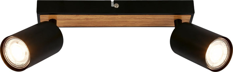 Briloner tib - faretto da soffitto - 2172024 - ruotabile - accensione/spegnimento tramite interruttore a parete - 15,5 x 5,5 x 25,5 cm - legno nero