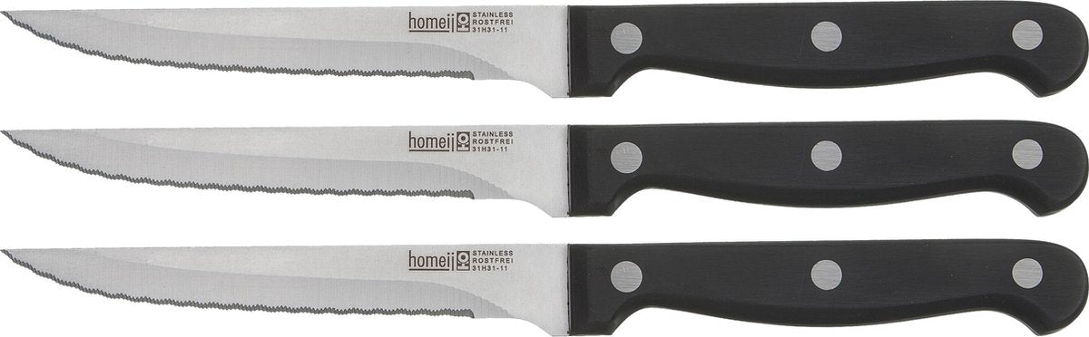 Homey's cooking equip steakmessenset - 3-delig - rvs abs - microkarteling