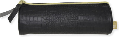 Kangaro kangar pencil case - pure croco - black - 20x6 - round - k-pm620033skz