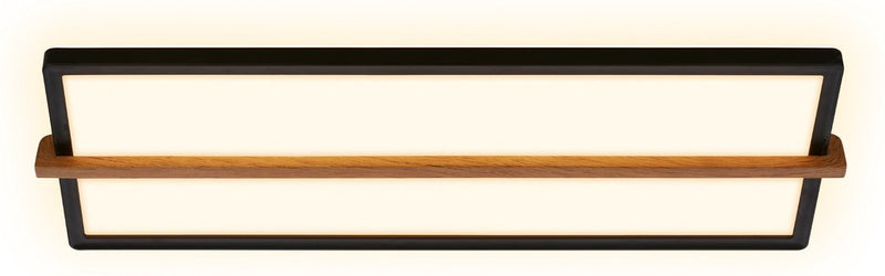 Briloner remsa - Lampada da soffitto a LED - lampada da soffitto a luce indiretta - luce bianca calda - 20 x 60,5 x 4,5 cm - legno nero