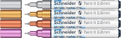 Schneider strumenti di scrittura marcatore metallico schneider - paint-it 011 - 2mm - 4 pezzi - s-ml01111501