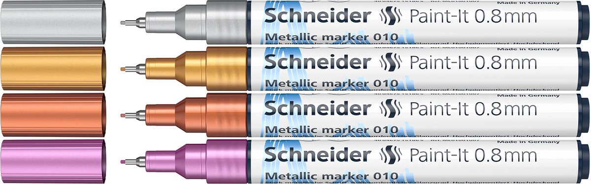 Schneider strumenti di scrittura marcatore metallico schneider - paint-it 011 - 2mm - 4 pezzi - s-ml01111501