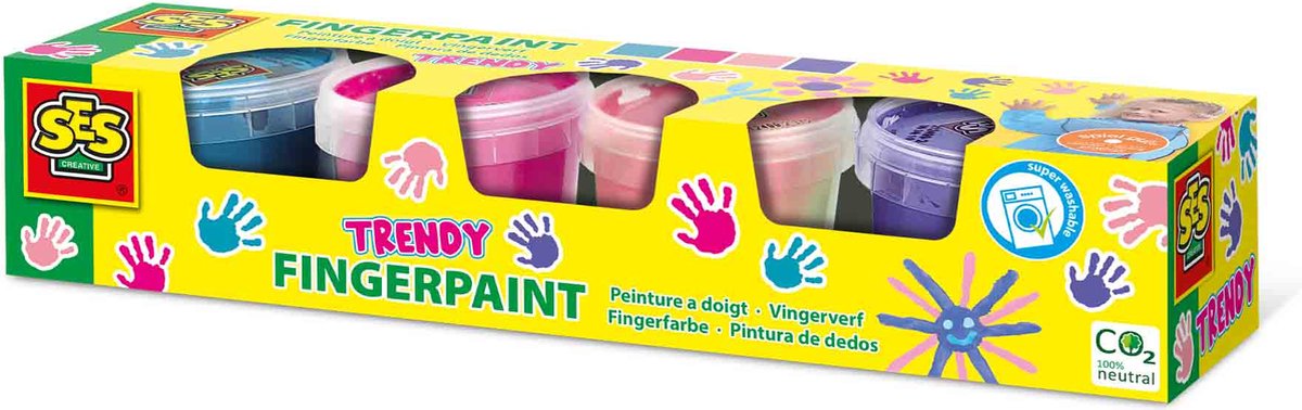 SES Finger paint Trendy colors, 4x110ml