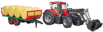 Bruder 3198 case ih optum 3 cvx met voorlader, balenwagen