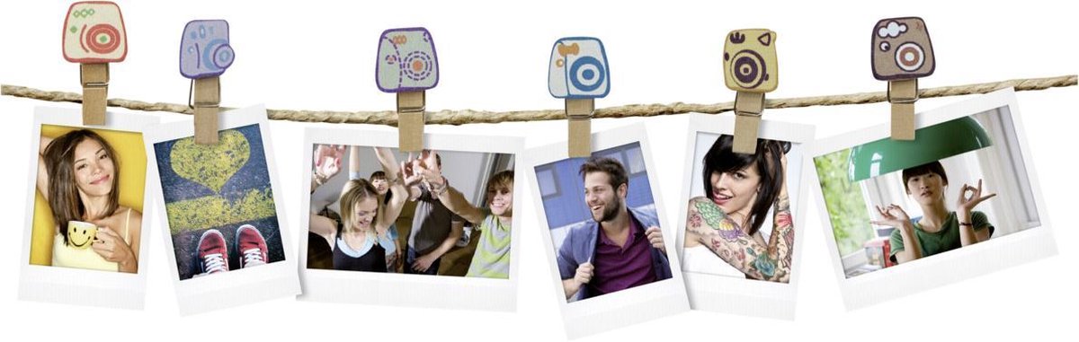 Fujifilm instax design clips 10-dlg set motief camera