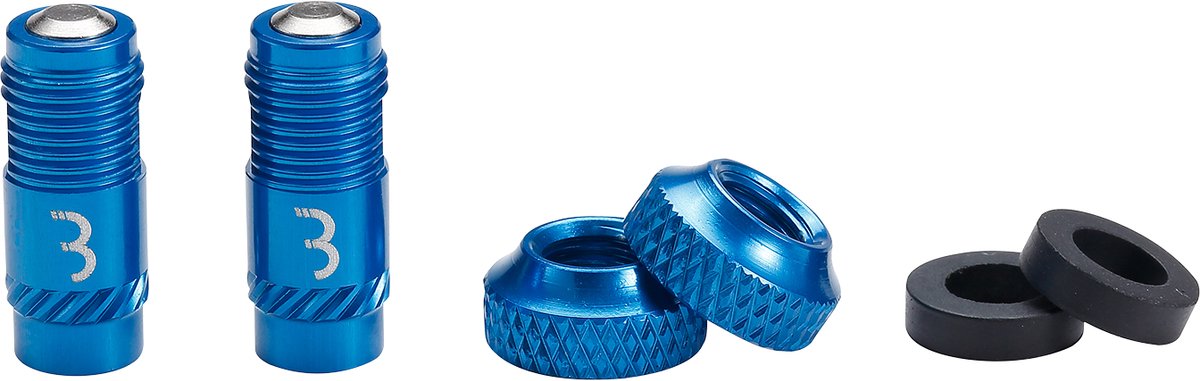 Corecap ciclico Bbb - set di aggiornamento valvola universale - 300% di flusso d'aria in più - adatto a tutte le pompe - formato da presta a schrader - 2 pezzi - blu - bti-165