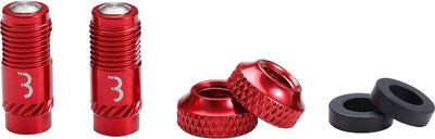 Bbb cycling corecap - universal valve upgrade set - 300% more airflow - suitable for all pumps - presta to schrader format - 2 pieces - red - bti-165