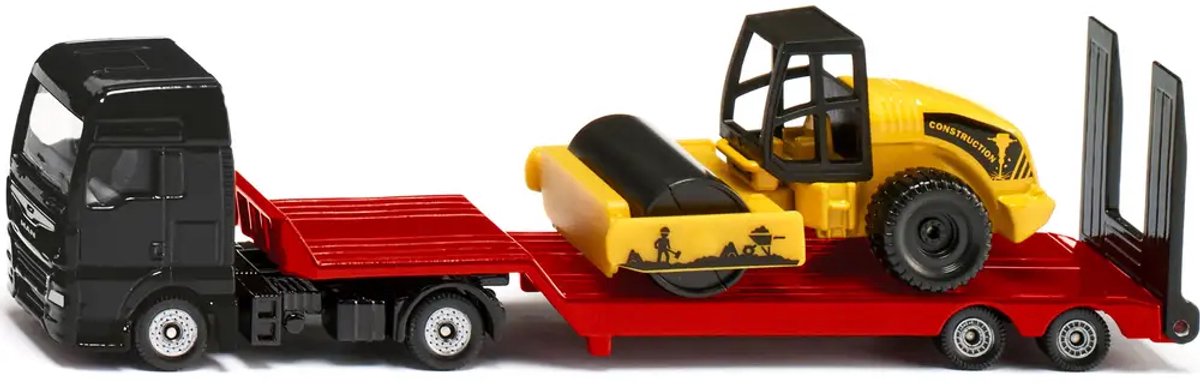 Siku 1760, camion con pianale ribassato e rullo, 1:87, metallo-plastica, multicolore, set di giocattoli, pianale ribassato staccabile, rullo mobile