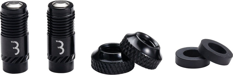 Corecap ciclismo Bbb - set di aggiornamento valvola universale - 300% di flusso d'aria in più - adatto a tutte le pompe - formato da presta a schrader - 2 pezzi - nero - bti-165
