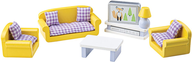Tidlo Wooden Dollhouse Muebles Sala de estar, 9dlg.