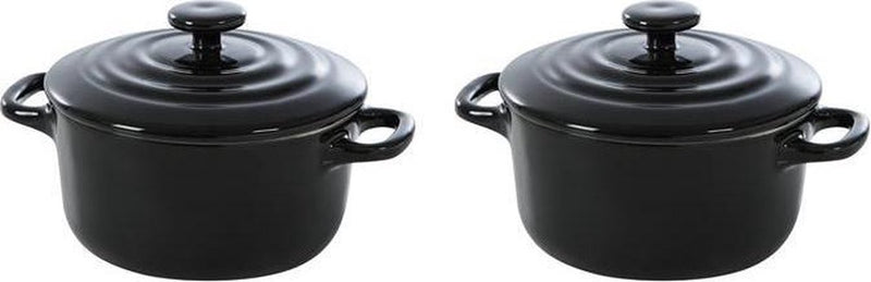 Cocotte bk burdeos ø 10 cm - 2 piezas - negro - horno