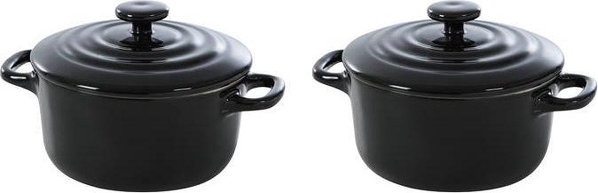 Cocotte Bk bordeaux ø 10 cm - 2 pezzi - nero - forno
