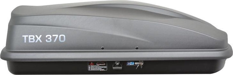 Twinny load dakkoffer tbx 370 – inhoud 370 liter - maximaal draagvermogen 75kg – afsluitbaar centrale 1 punts vergrendeling – u beugel bevestiging - afmeting 138x78x36cm