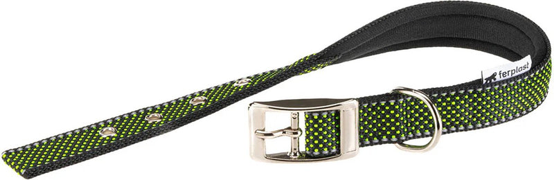 Collar para perros Ferplast daytona deluxe collar - forro suave - verde - reflectante - l - ancho: 2,5 cm - circunferencia del cuello: 37 - 45 cm (mida antes de realizar el pedido)