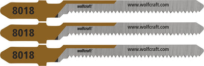 Wolfcraft - 3 lame per seghetto alternativo per compensato - 20mm - hcs con attacco a T - 8018000