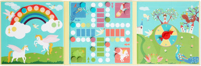 Gioco da tavolo magnetico da grattare da portare via - ludo - unicorni - 58x18,5x0,5 cm - 5 anni