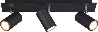 Trio marley - spot - nero opaco - escl. 3x gu10 3w