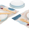 Cades de madera de pie pequeño juego con manteles individuales, 18dlg.