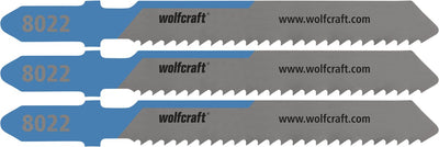 Wolfcraft - hojas de sierra de calar de acero 6 mm - 3 piezas - corte fino - hoja de sierra de calar hss con vástago en T - 8022000