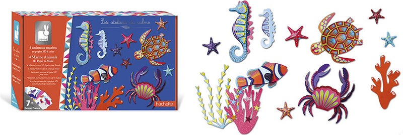 Janod - les ateliers du calme - animales marinos 3D - set de manualidades
