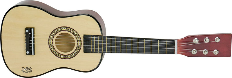 Vilac houten gitaar muziekspeelgoed natuur met reservesnaren.
