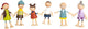Famiglia Bigbaar bambola di bambole in legno piccolo, 6 °.