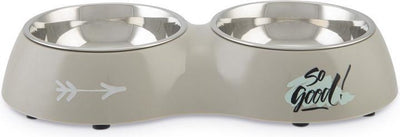 Beeztees so good - ciotola per cibo per cani - plastica - grigia - 34x17,5x5,5 cm