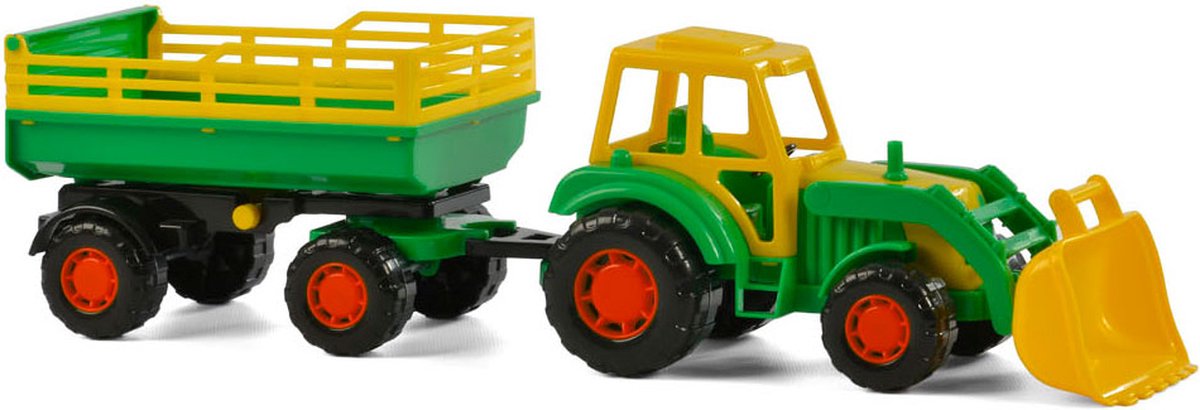 Cavallino Toys Cavallino Tractor con cargador frontal y remolque verde